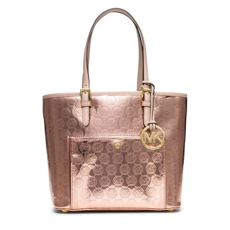 michael kors purse with rose gold hardware|Michael Kors gold handbag sale.